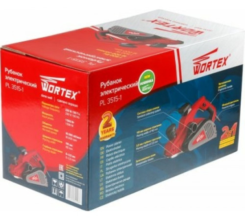 Рубанок WORTEX PL 3515-1 1500 Вт в коробка + аксессуары