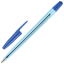 Ручка шариковая синяя 0,7-1мм СТАММ 111 Офис корп прозрачный синий