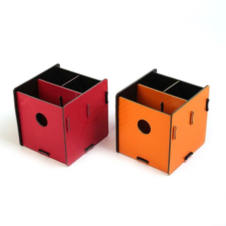 Органайзер для пишущих принадлежностей Куб 3 отд разборный, пластик 10х10х10 см