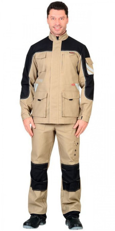 Куртка Вест-Ворк удлиненная бежевый/чёрный размер 48-50/170-176