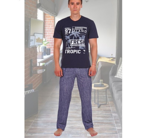 Комплект мужской футболка+брюки размер 50 Фреш темно-синий 4329521