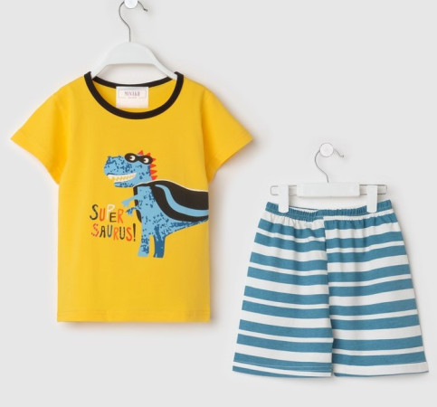 Пижама для мальчика кулирка рост 110-116 см "Supersaurus" Микс 3663463