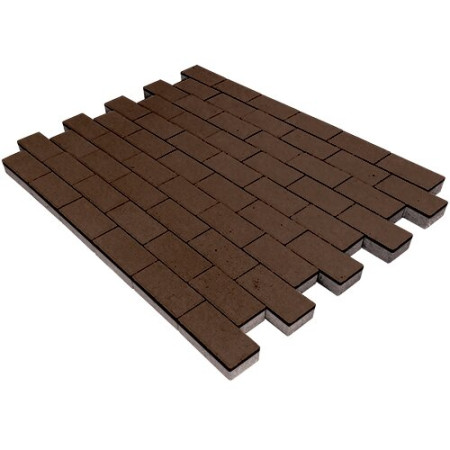 Тротуарная плитка (200х100х40) Прямоугольник Лайн коричневый (гранит)