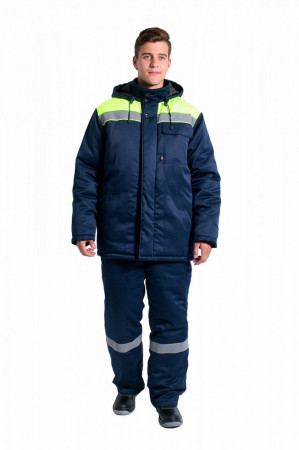 Куртка утеплённая Эксперт-Люкс темно-синий/лимон размер 52-54/170-176