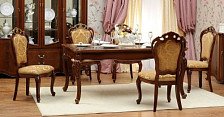Стол обеденный AFINA орех с золотом 6017 NEW 1,6-2,0 м 1600(+400)х1100х780