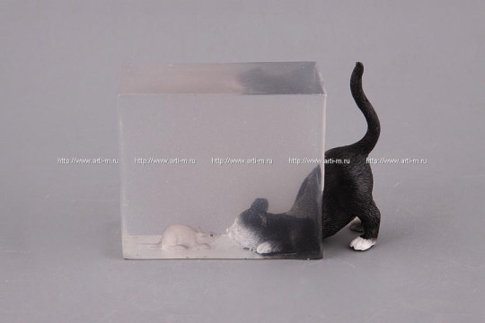 Фигурка Кошка с мышкой 6см 450-383