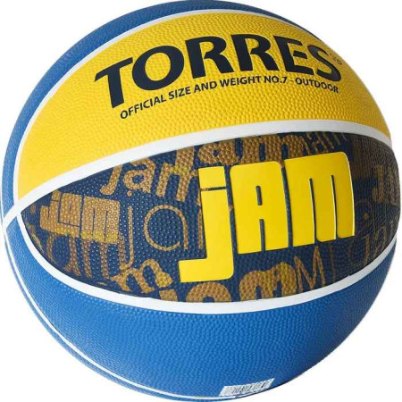 Мяч баскетбольный TORRES Jam размер 7, сине-жел-гол