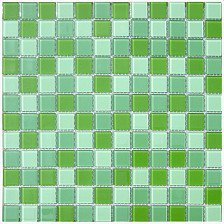 Мозаика стеклянная  (327х327х4) СВ011 зеленый микс (Elada Mosaic, Китай)