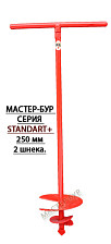 Бур земляной 250мм 2шнек ф22 Standart, 250/2