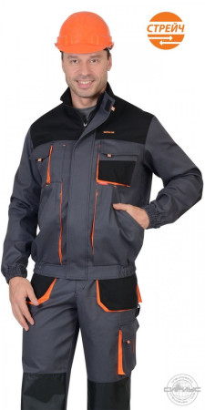 Куртка Манхеттен укороченная темно-серая/оранжевый/черный размер 52-54/170176