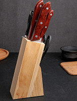 Набор ножей 7 предметов (5 ножей+ножницы+мусат) на подставке 4474193