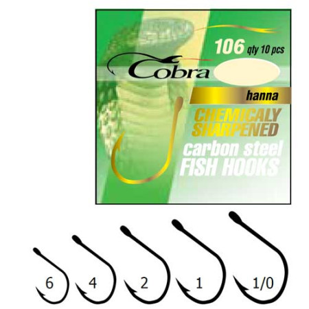 Крючки Cobra HANNA сер 106 разм 002 C106NSB-002