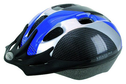 Шлем 5-730921 с сеточкой 9 отверстий 58-61 см сине-серо-карбон VENTURA