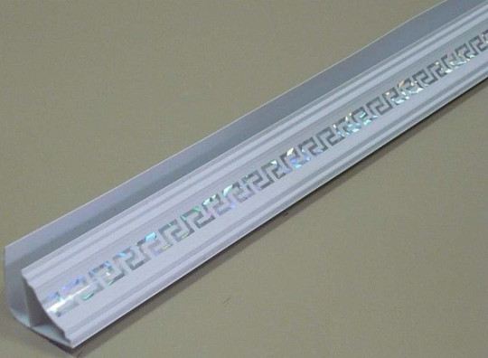 Плинтус пластиковый узор греческий серебро LG-15 (3м)