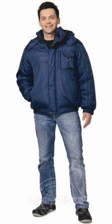 Куртка утепленная Олимп синяя/черный кант размер 60-62/170-176