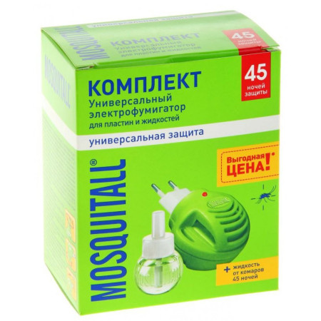 Комплект МОСКИТОЛ 45 ночей (фумигатор+жидкость от комаров) Универсальная Защита
