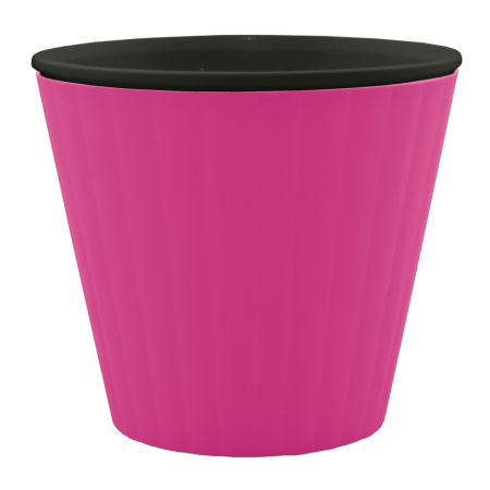 Кашпо Ибис 17,9х14,7см темно-розовый-черный