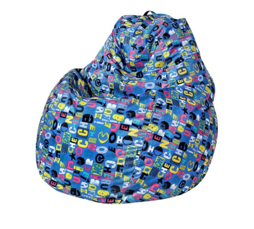 Кресло-мешок Пятигранный d82/h110 цв Mini bukvy blue (нейлон синий) 1680015