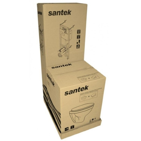 Система инсталляции Santek + унитаз подвесной Нео с сиденьем микролифт, кнопка хром ПЭК