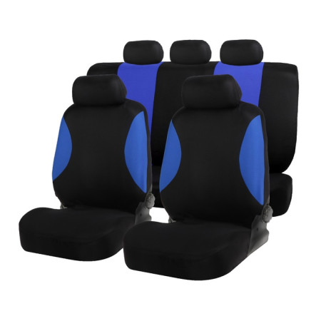Чехлы автомобильные универсальные TORSO Premium 9 предметов, чёрно-синий AV-19 2997995