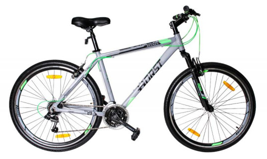 Велосипед Rennen HORST  рама 17", колесо 27,5" серый/черный/салатовый