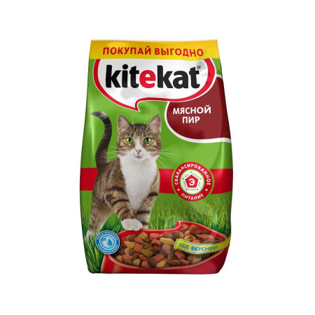 Корм для кошек Kitekat сухой, мясной пир 800 гр
