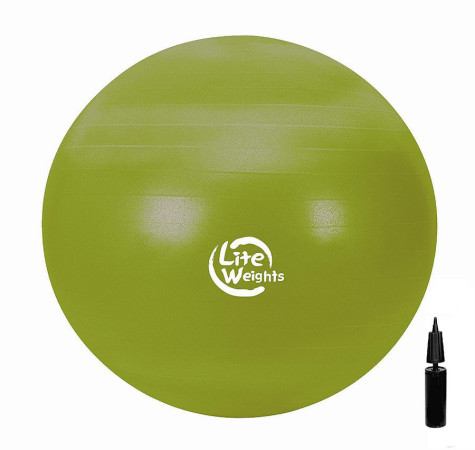 Мяч гимнастический 65 см, цвет-салатовый, антивзрыв, с насосом