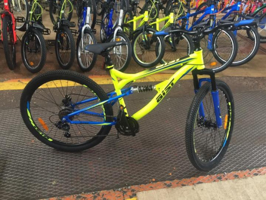 Велосипед горный Aist Avatar Disc  21 скорость, сталь рама 17.5",желто-синий ( 26")