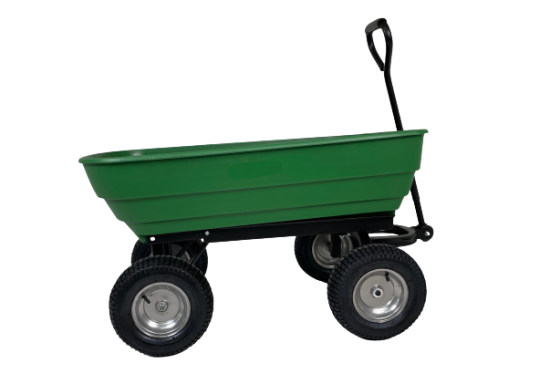 Тележка садовая 4-х колёсная GC350 125л зелёная пластиковая 106х59х28