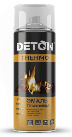 Эмаль аэрозольная термостойкая белая (520мл) Deton