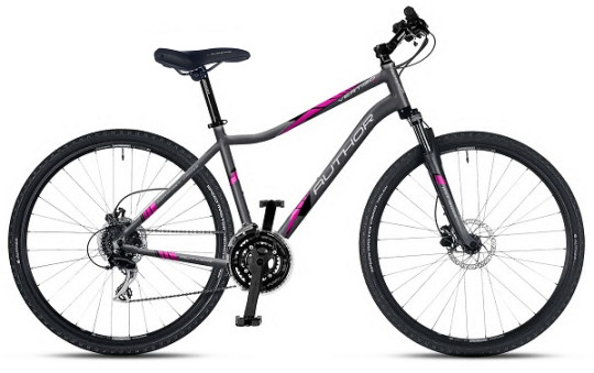 Велосипед Vectra рама16" (19) AUTHOR серебро/розовый/серый (26")