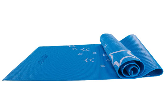 Коврик для йоги STARFIT FM - 102 PVC, синий с рисунком, 173х61х0,5 см 1/16 (УТ-00007242)