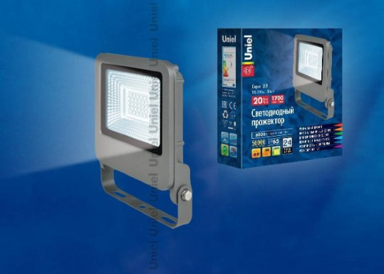 Прожектор светодиодный 20W Uniel ULF-F17 DW IP65 6000K UL-00002064