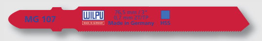 Пилка для электролобзика для тонкой жести от 0,5 до 1,5мм MG107 WILPU 0252000005 1шт