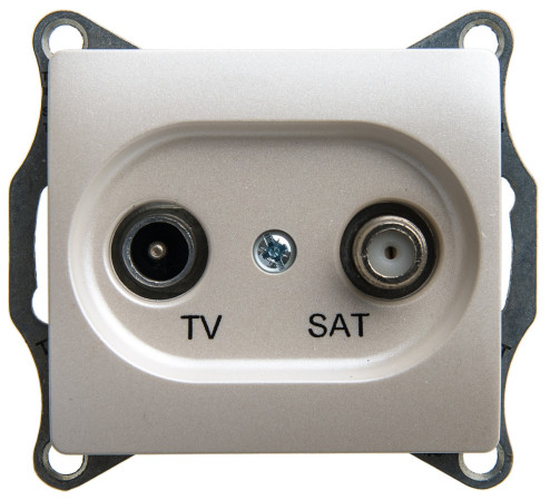 Розетка TV-SAT 1-м скрытой установки Glossa GSL000697 1DB оконечная  перламутр