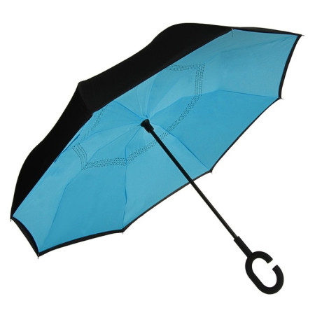 Зонт наоборот полуавтомат d112 черно-голубой 2825913