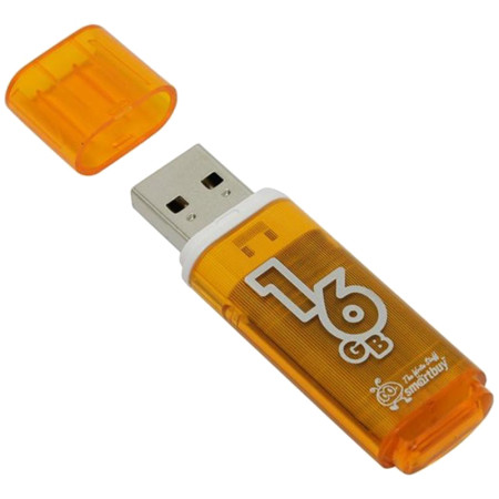 Флэш-диск 16 GB Smartbuy Glossy Orange USB 2.0 скорость чтения/записи 16/8 Мб/с SB16GBGS-Or