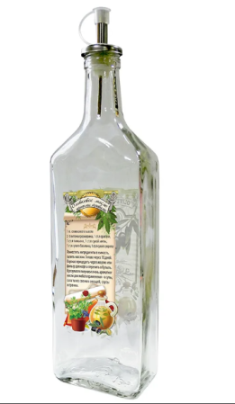 Бутылка для масла 0,5 л с металлическим дозатором пряные травы 626-401