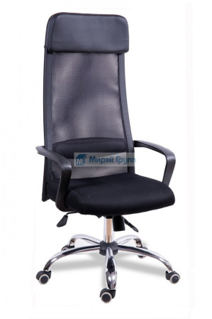 Кресло МГ 17  хром сетка черная