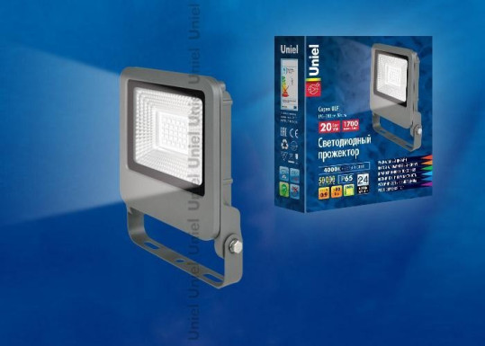 Прожектор светодиодный 10W Uniel ULF-F17 DW IP65 6000K UL-00002061