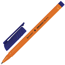 Ручка шарик. синяя 1 мм Brauberg Solar корпус оранжевый трехгран. 142402