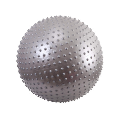 Мяч гимнастический массажный 1875LW 75 см (плюс насос) серебро (РЛ)