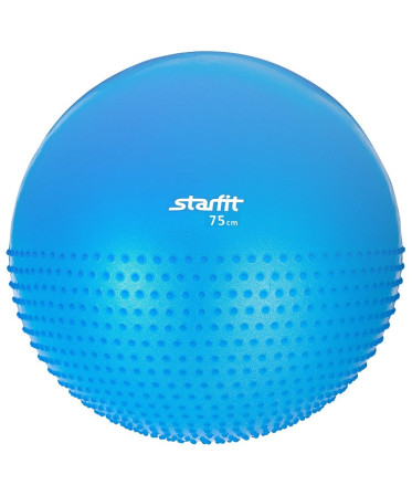 Мяч гимнастический полумассажный STARFIT GB-201 75 см, цвет-синий, антивзрыв 1/10