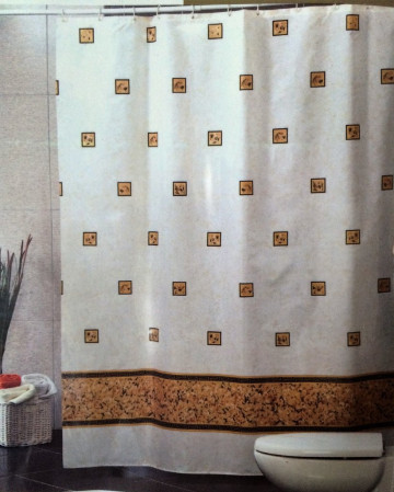 Штора для ванной комнаты 180х200см MIRANDA Emerald (бежевый) полиэстер MRD.01.М6025/bg