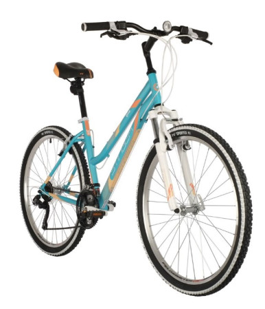 Велосипед STINGER 26" LATINA синий, сталь, размер 19", MICROSHIFT
