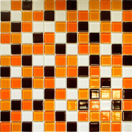 Мозаика стеклянная  (327х327х4) СВ806 рыже-коричненый микс (Elada Mosaic, Китай)
