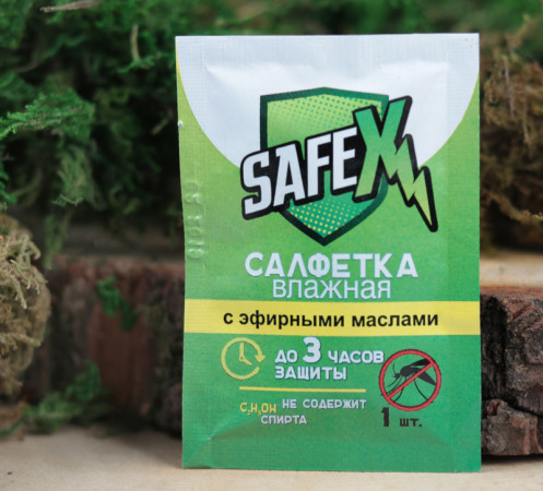 Салфетки влажные от комаров SAFEX 10шт