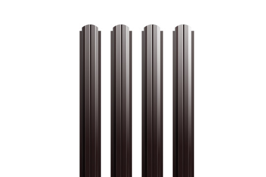 Штакетник П-образный фигурный двухсторонний 0,45х100х1500 коричневый