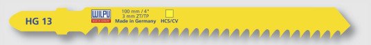 Пилка для электролобзика по мягкой древесине и пластмассе HG 13 WILPU 0228000005 1шт