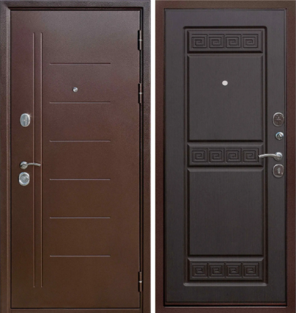 Дверь входная Трио Медный антик/венге 960х2050 Правая 10см